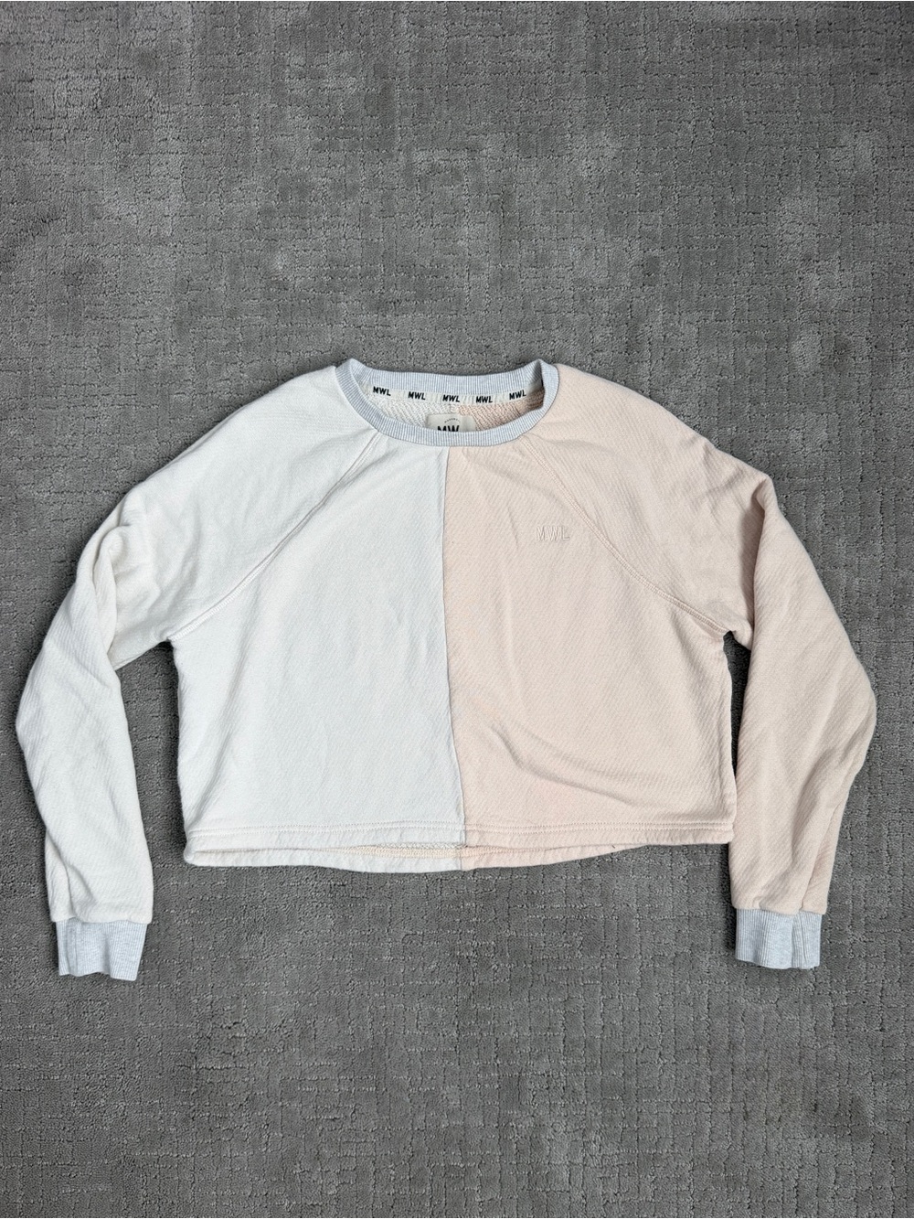 Madewell MWL cropped sweatshirt.